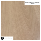 Beech wood fire door swatch with natural light brown grain pattern, internal door finish sample
