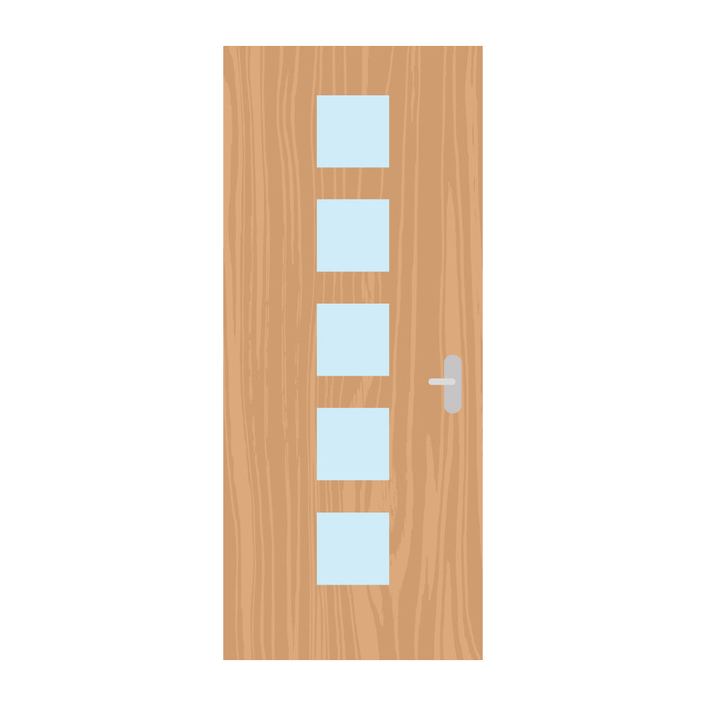 Premier Internal Walnut Bespoke 10G FD60 Fire Door glazing design
