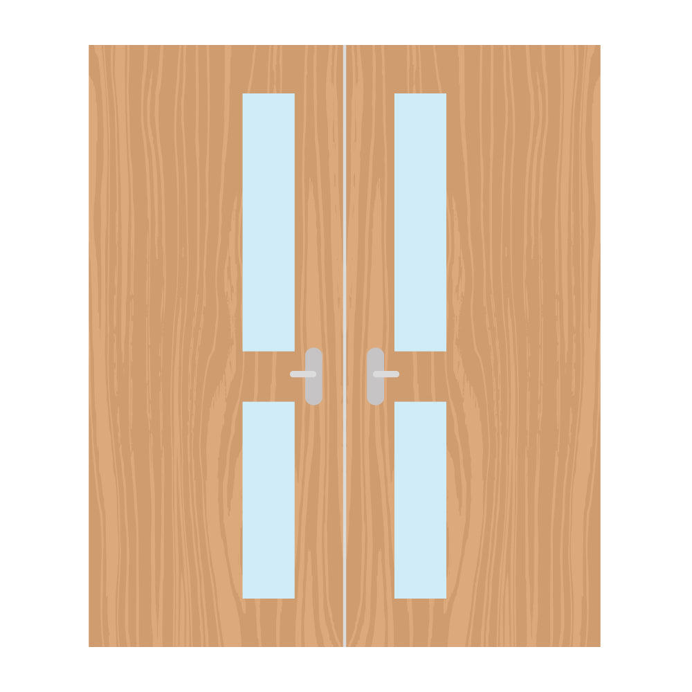 Premier External Paint Grade Ply 16G FD60 Fire Door glazing design