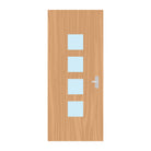Premier Internal Walnut Bespoke 22G FD60 Fire Door glazing design