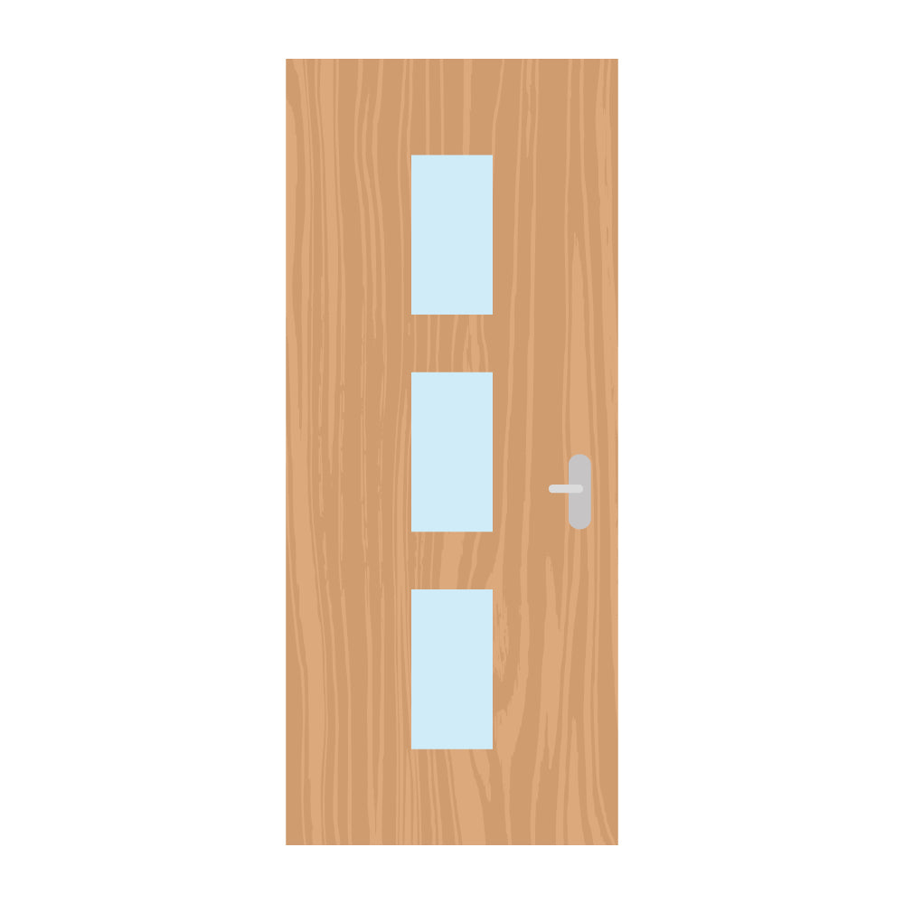 Premier Internal Walnut Bespoke 23G FD60 Fire Door glazing design