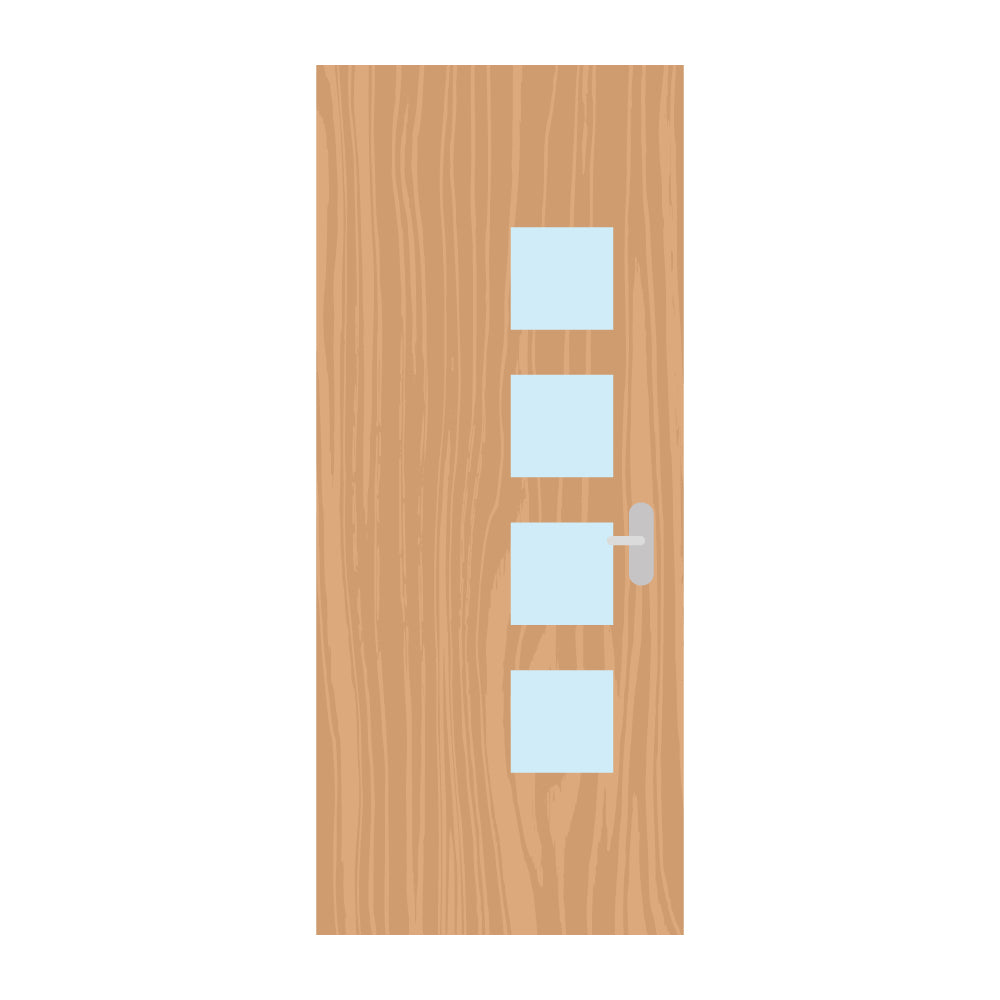 Premier Internal Walnut Bespoke 26G FD60 Fire Door glazing design