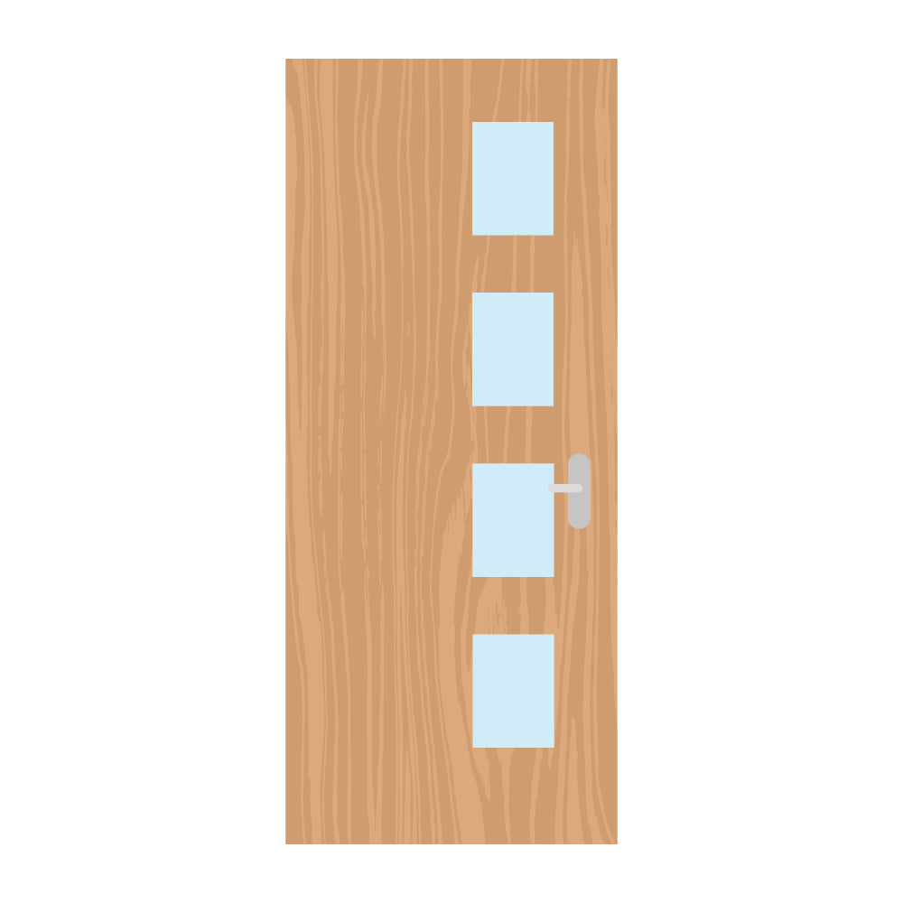 Premier Internal Walnut Bespoke 27G FD60 Fire Door glazing design