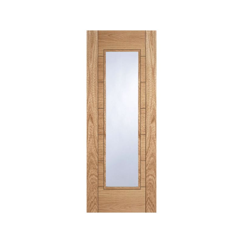 Mendes Internal Oak Corsica 1 Light Glazed Glass Clear Flat Premier Fire Doors