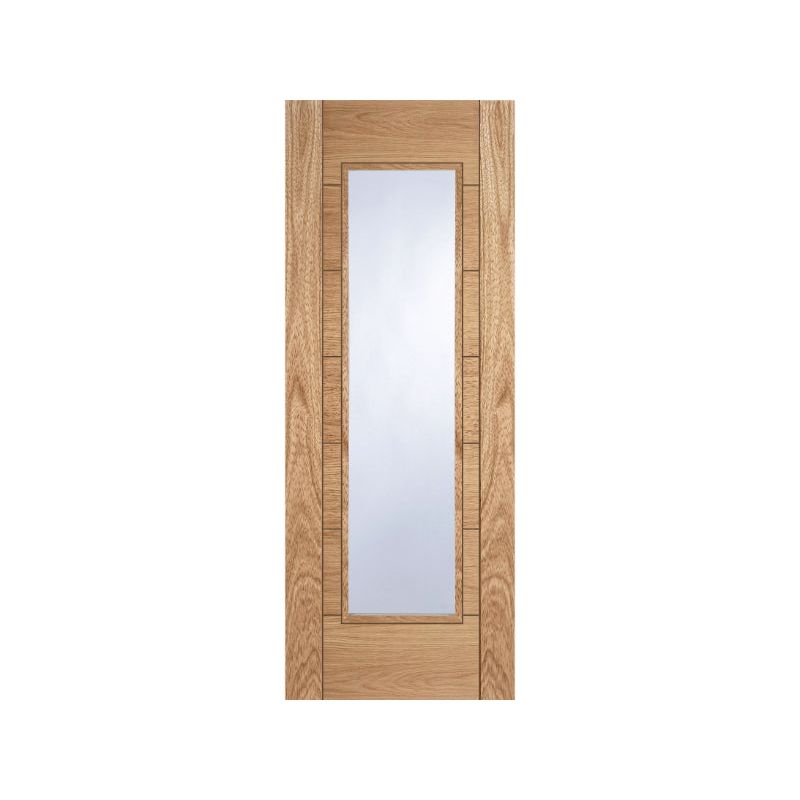 Mendes Internal Oak Corsica 1 Light Glazed Glass Clear Flat Premier Fire Doors