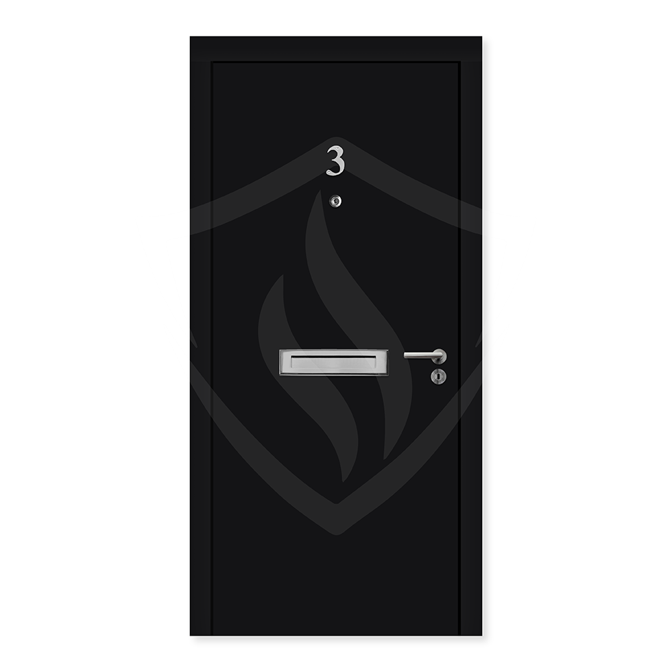 Up to 2135mm x 915mm x 44mm / 75mm-94mm / RAL 9005 Black Premier Fire Doors