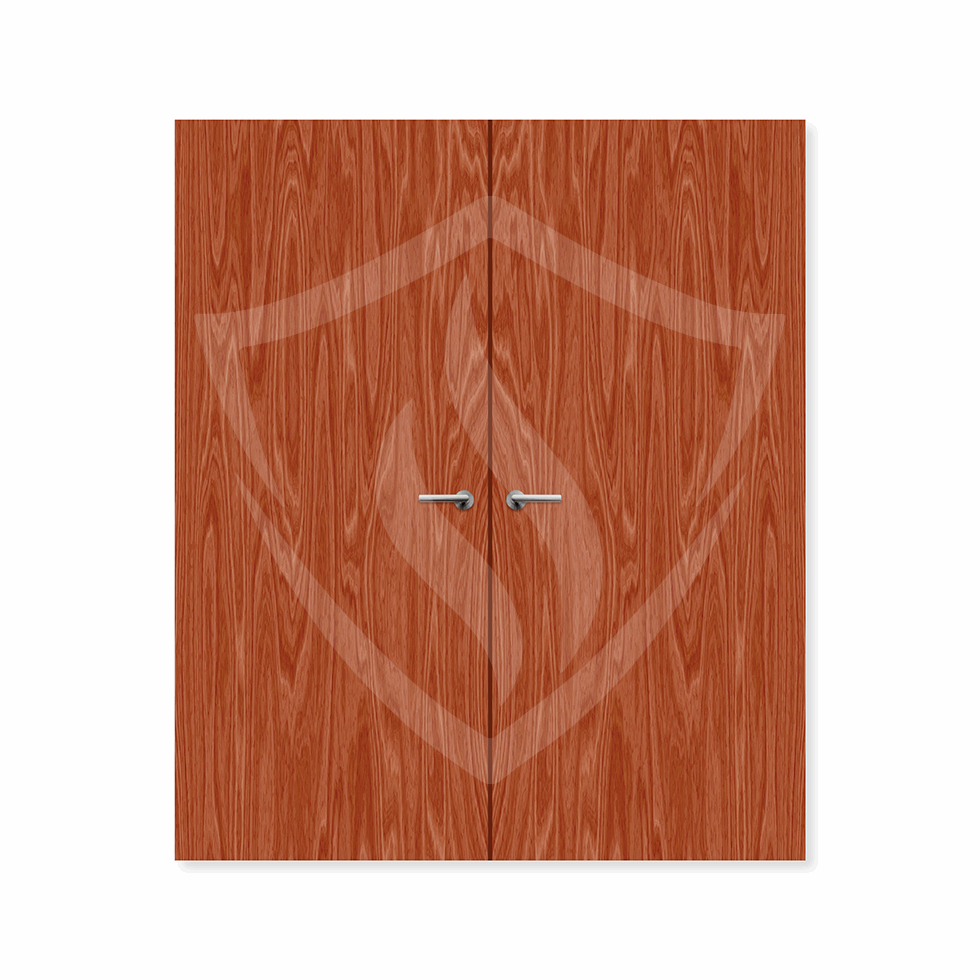 Internal Bespoke Sapele Veneer E30/p Flush Double Fd30 fire Up to 2135mm x 915mm. x 44mm Premier Fire Doors