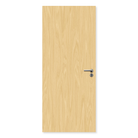 Single flush ash FD30 fire door with natural wood grain and metal handle