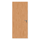 Single flush beech fire door with wood grain finish and modern metal handle