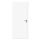 plain white internal fire door with flush finish and silver handle