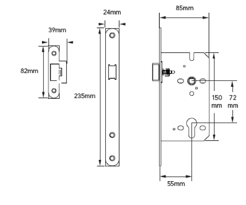 Multi point Winkhaus 3 point AV2 locking system & Keeps machined, supplied and installed along with relevant intumescent around lock and keep