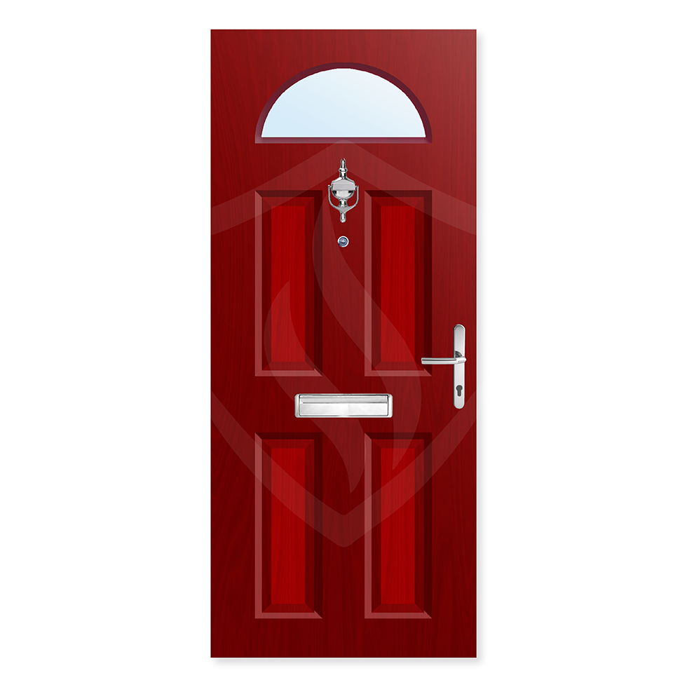 Gloucester Red Glazed Min 833x1895 Max 1012x2115 Premier Fire Doors