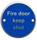 Automatic fire Door keep Clear Satin Stainless Premier Fire Doors