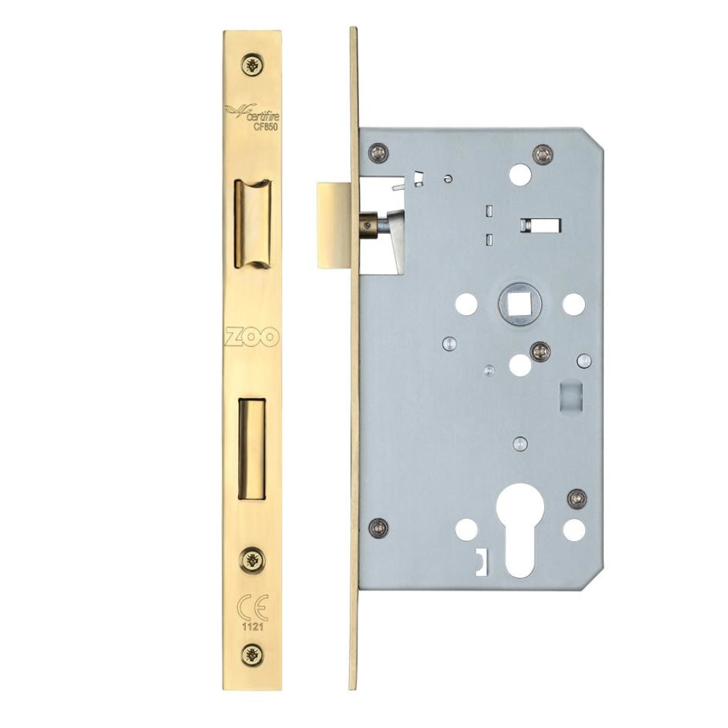 Din Escape Lock - 72mm c/c Backset 60mm - PVD | Premier Fire Doors Premier Fire Doors
