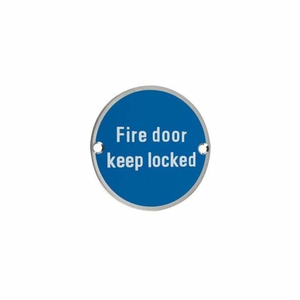 Fire Door Signage keep Locked Satin Stainless Steel Premier Fire Doors