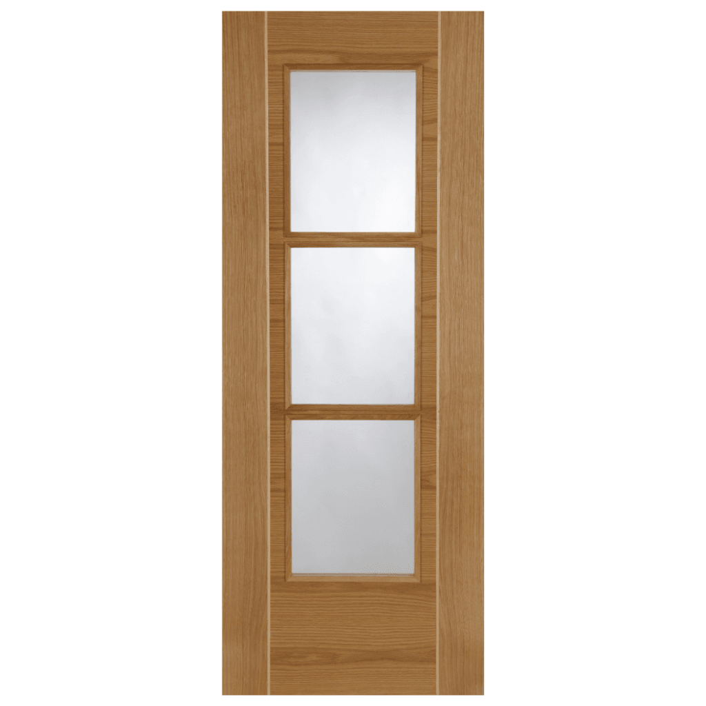 Mendes Internal Oak Mirage 3 Light Glazed Glass Clear Flat 1981 x 686mm / Clear Flat / Oak Mirage Premier Fire Doors