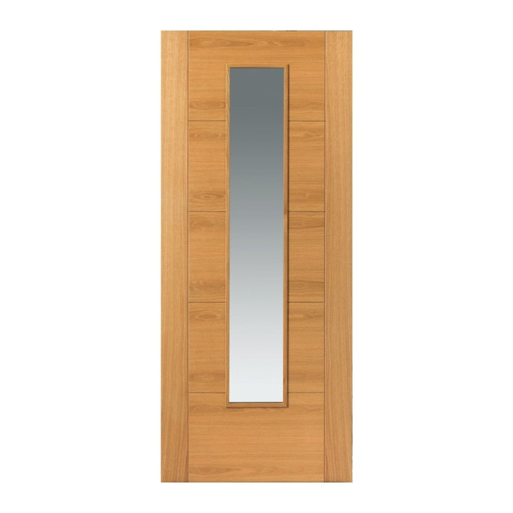 Jb Kind Internal Emral Oak Glazed Fd30 fire Door 1981 x 686 x 44mm / Clear Glass / Oak Veneer Premier Fire Doors