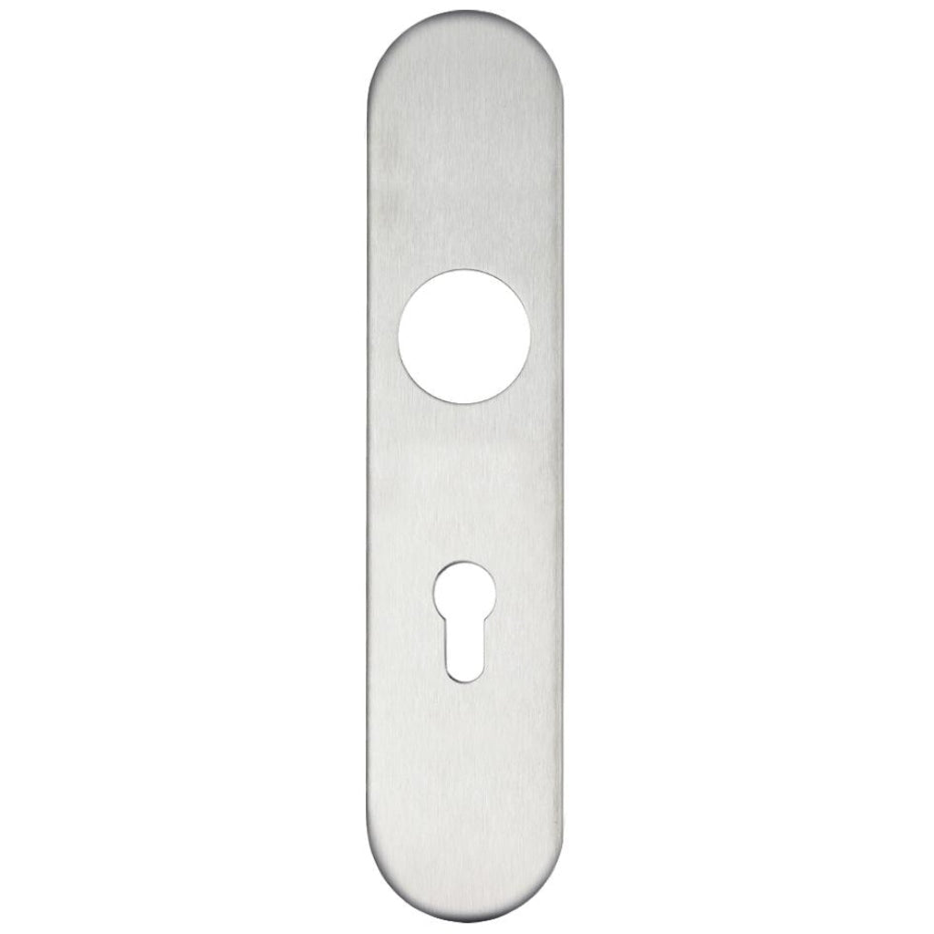 Radius Cover plate for 19 mm and 22mm RTD Lever on Backplate - Din Euro Profile/72mm Centres | Premier Fire Doors Premier Fire Doors