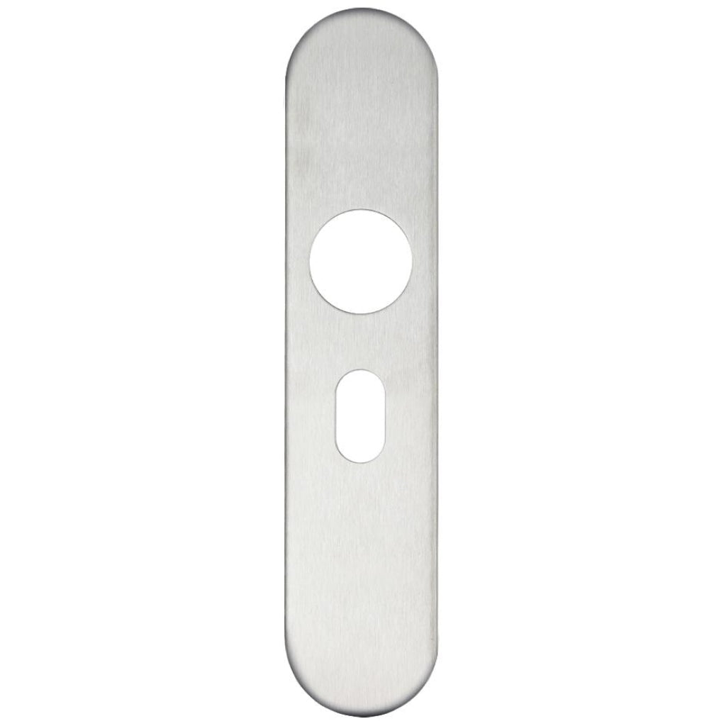 Radius Cover plate for 19 mm and 22mm RTD Lever on Backplate - Oval Profile 48.5mm | Premier Fire Doors Premier Fire Doors