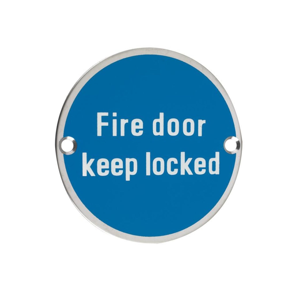 Signage - Fire Door Keep Locked - 76mm dia | Premier Fire Doors Premier Fire Doors