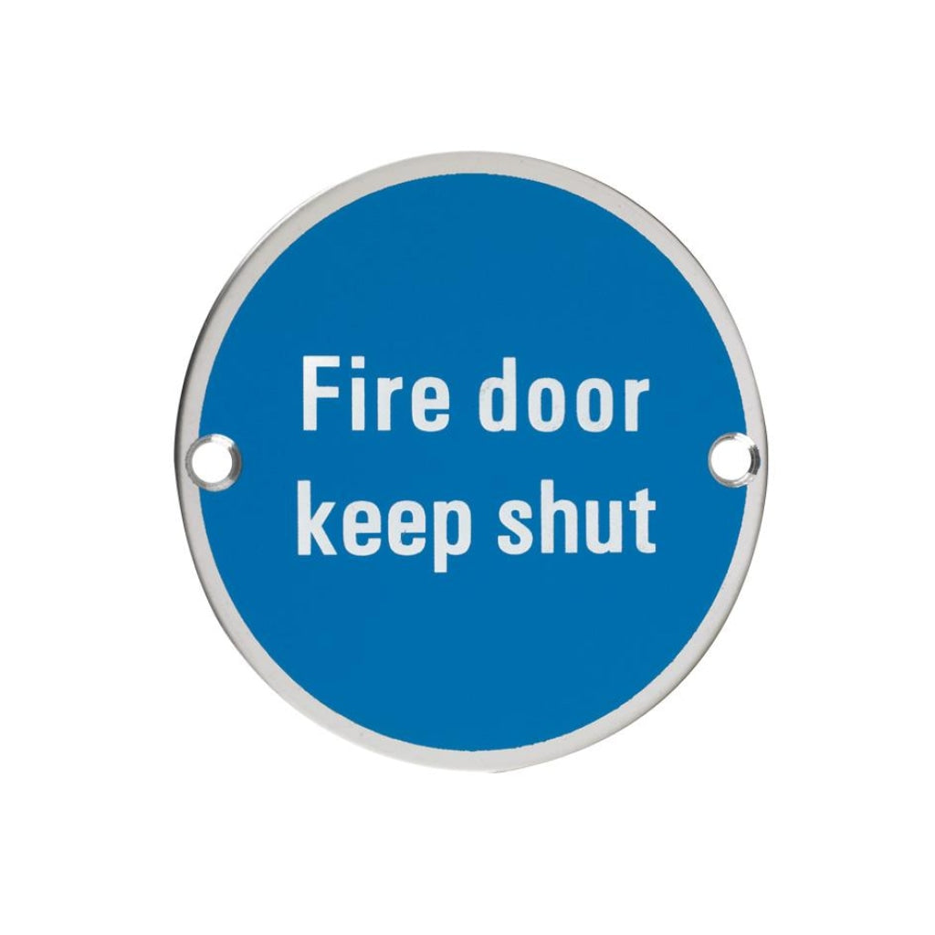 Signage - Fire Door Keep Shut - 76mm dia | Premier Fire Doors Premier Fire Doors