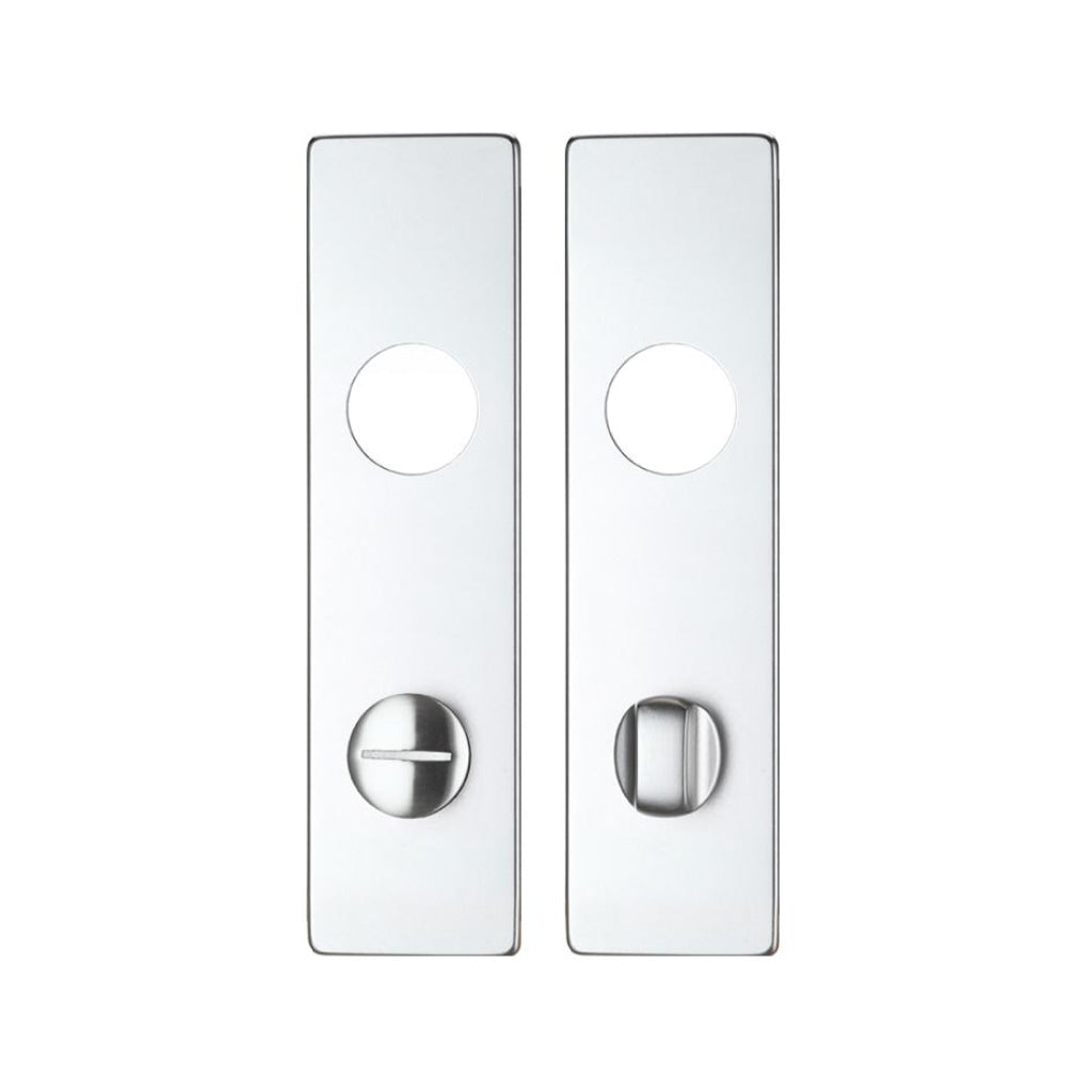 Spare Push on Bathroom Backplate for Aluminium including the Turn and release - 78mm Centres | Premier Fire Doors Premier Fire Doors