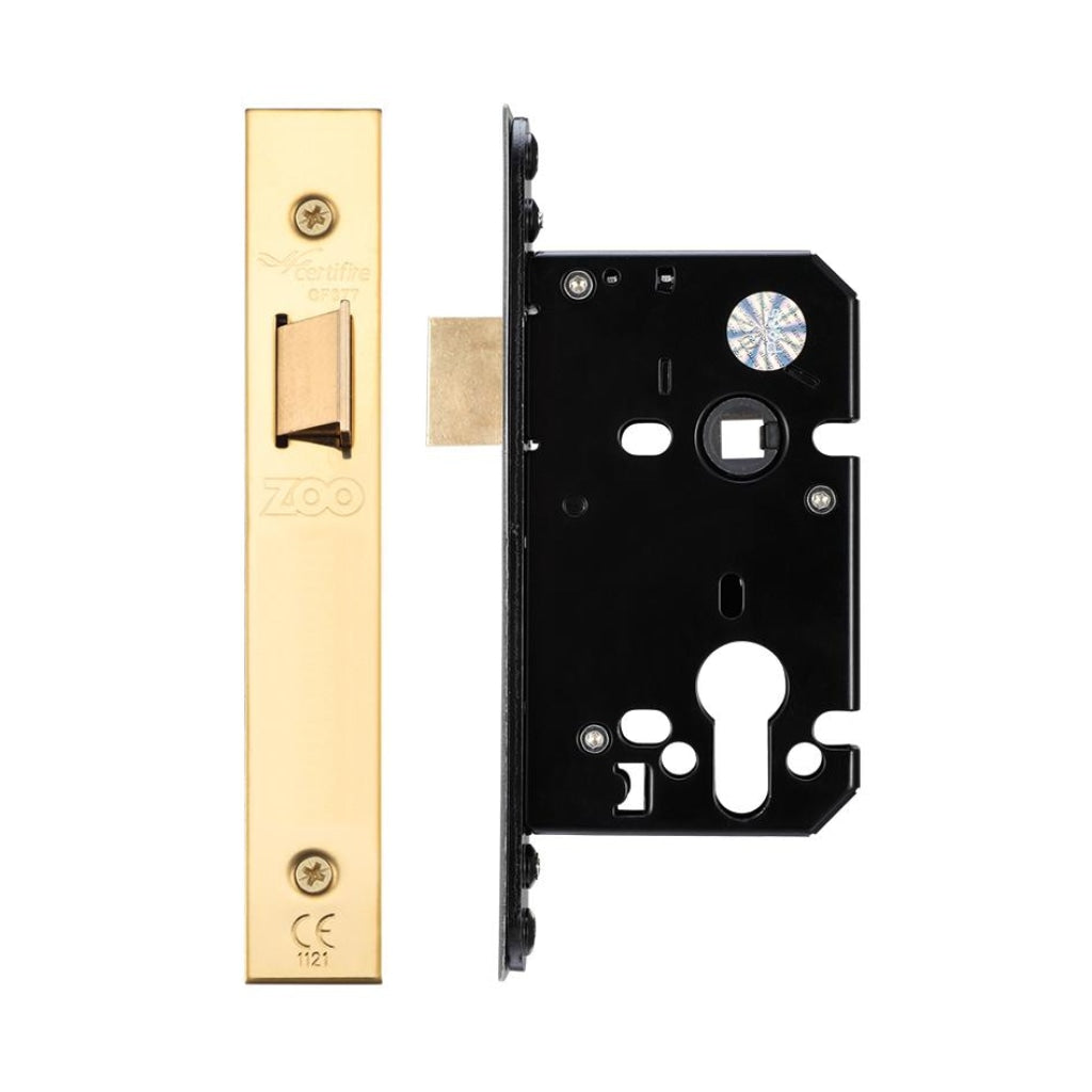 Upright Latch - 64mm C/W PVD Forend and Strike | Premier Fire Doors Premier Fire Doors