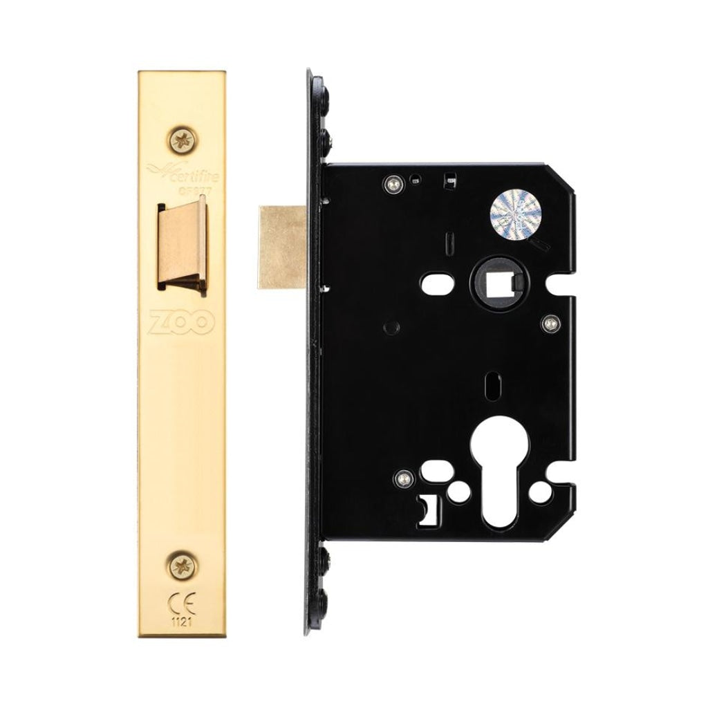 Upright Latch - 76mm C/W PVD Forend and Strike | Premier Fire Doors Premier Fire Doors