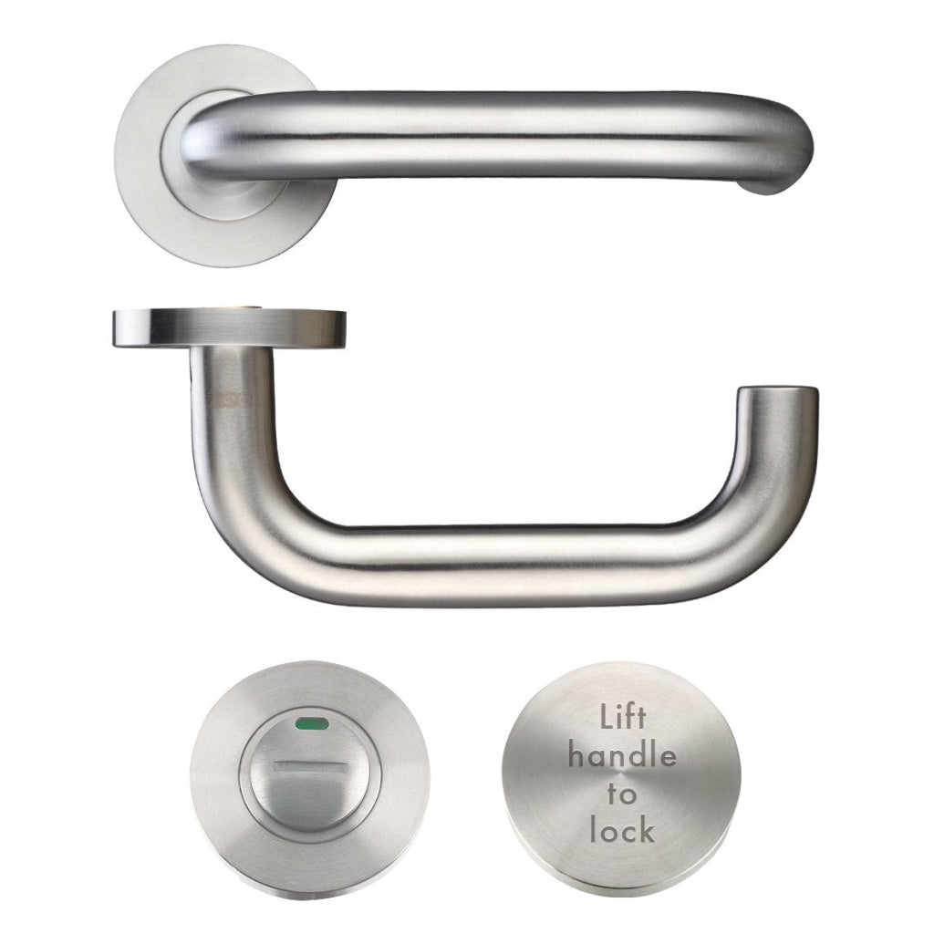 19mm Lift to Lock Tubular Return to Door Lever set -Push On Rose - Grade 304  | Premier Fire Doors Premier Fire Doors