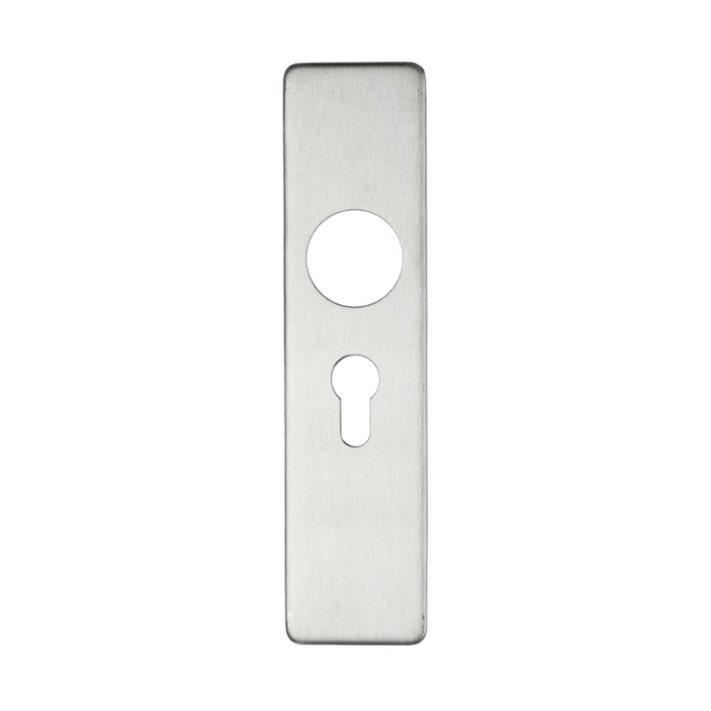 Cover plate for 19 mm RTD Lever on Short Backplate - Euro Profile 47.5mm - 45mm x180mm | Premier Fire Doors Polished Stainless Premier Fire Doors
