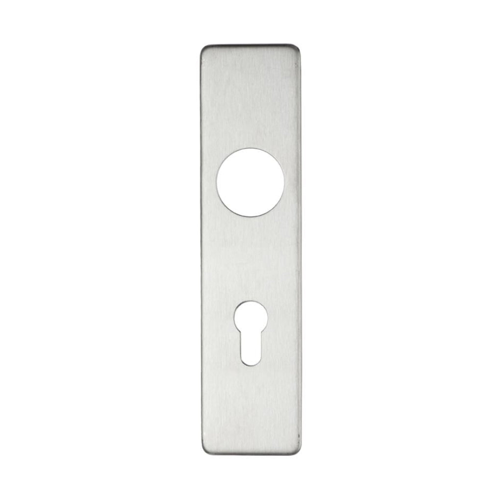 Cover plate for 19 mm RTD Lever on Short Backplate - Din Euro Profile/72mm Centres - 45mm x 180mm | Premier Fire Doors Premier Fire Doors