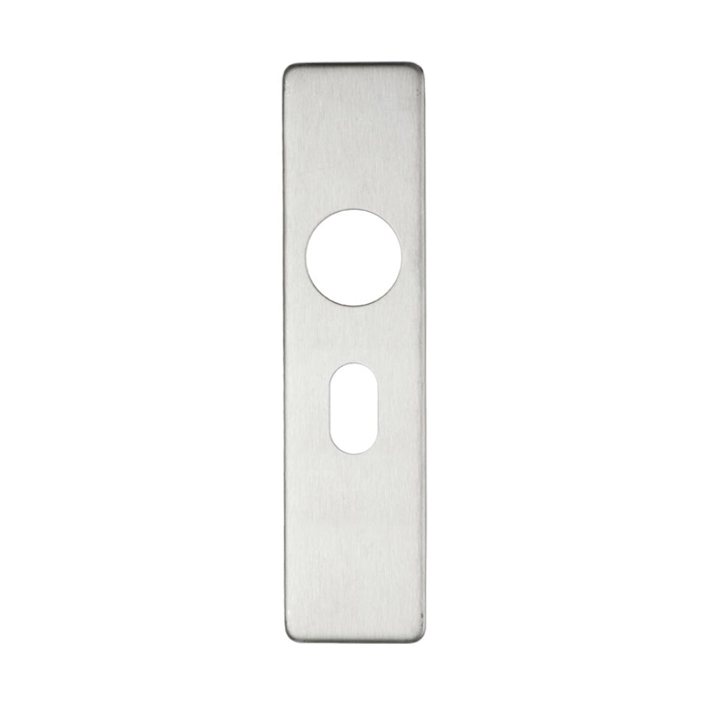 Cover plate for 19 mm RTD Lever on Short Backplate - Oval Profile 48.5mm - 45mm x 180mm PSS | Premier Fire Doors Polished Stainless Premier Fire Doors